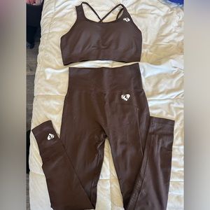 Women’s best power seamless set -Brown